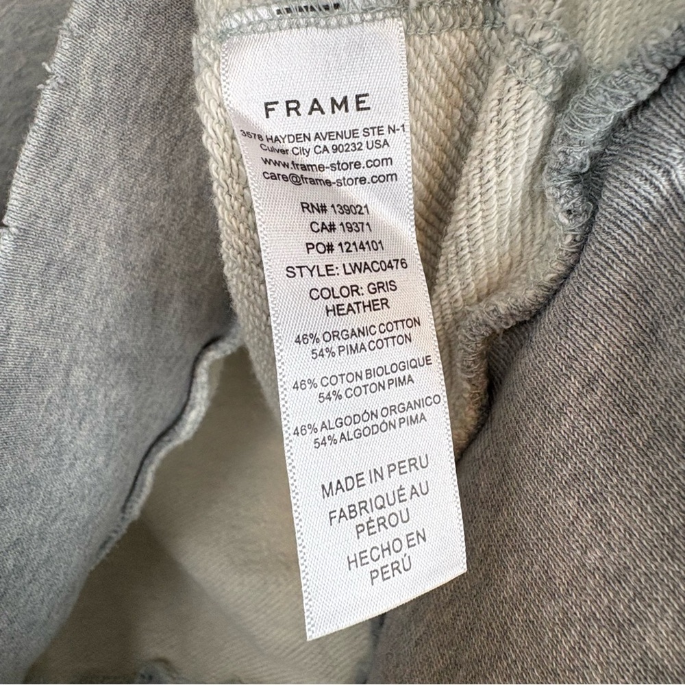 New Frame Denim Short Sleeve Hoodie and Wide Leg Sweatpants Set XS/S Sweatshirt - Picture 6 of 12